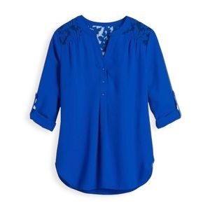 Market & Spruce Embroidery Detail Blouse